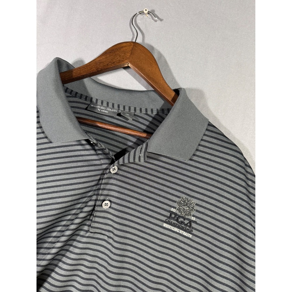 Whistling Straits by Adidas Mens 2XL Golf Polo Shirt Gray 2015 PGA‎ Championship